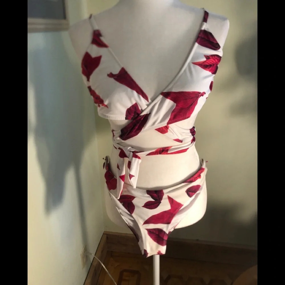 Floral wrap bikini set